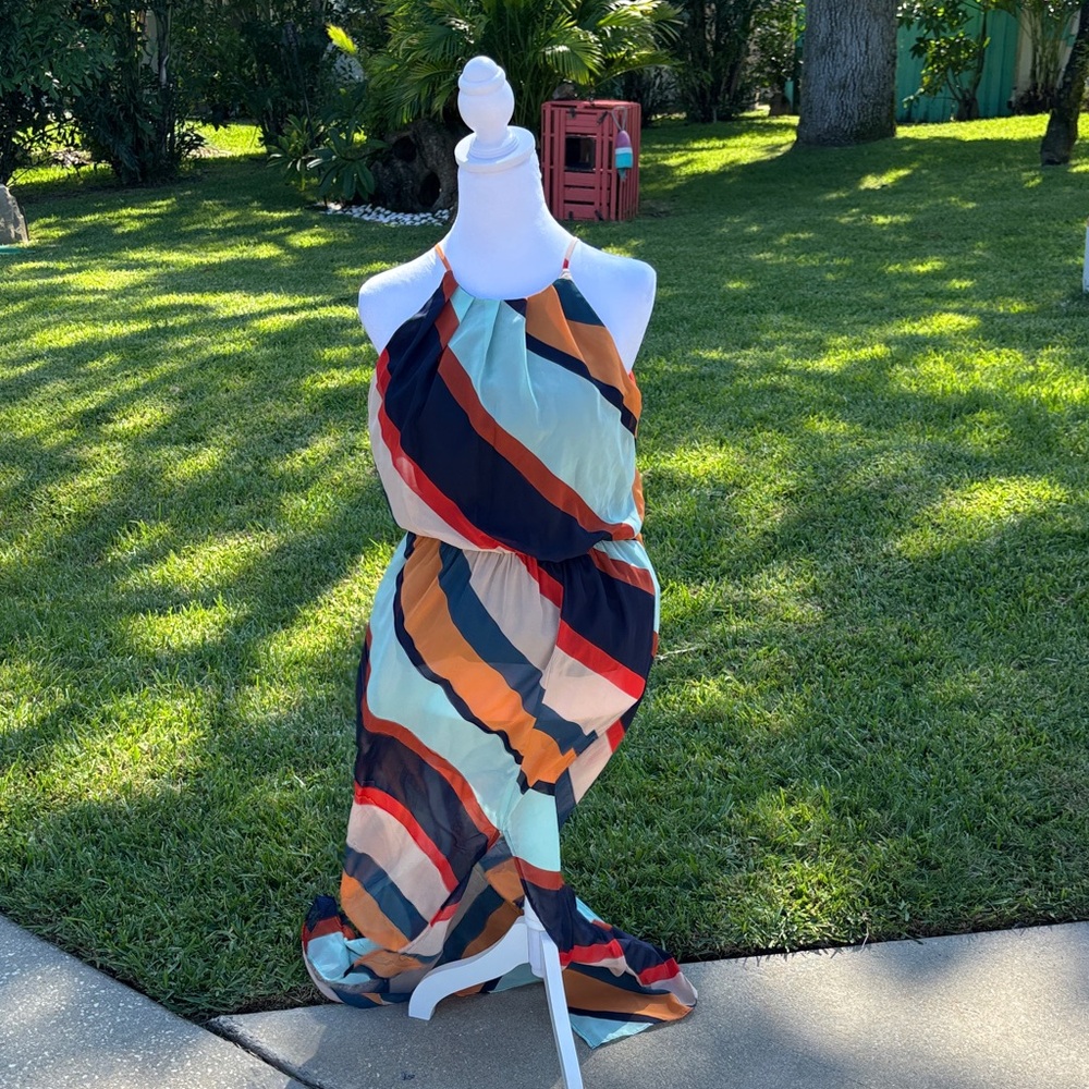 BCX Multicolor Striped Maxi Dress